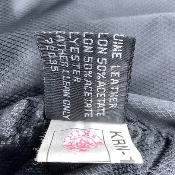 Adler Coat Women Medium Black Leather Logo Button Casual Everyday Jacket 90s VTG - Picture 6 of 12